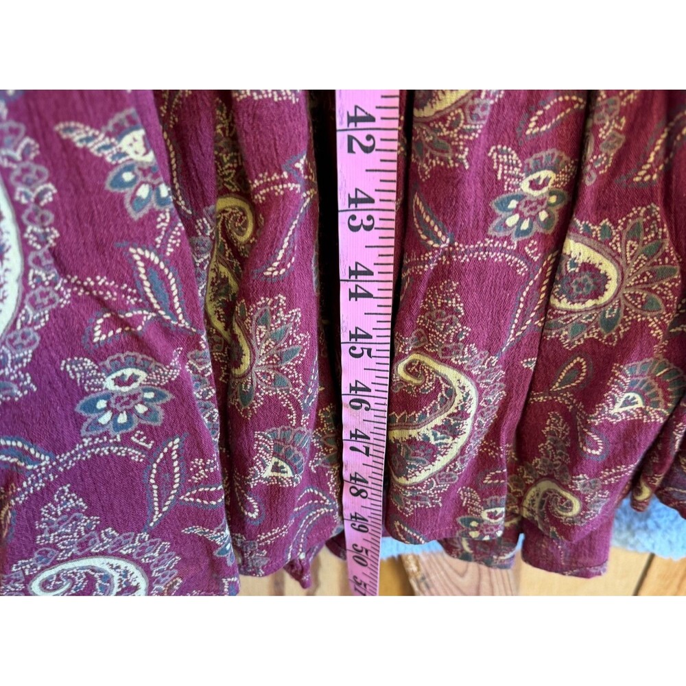 DENIM & SUPPLY Ralph Lauren Dress S Red Paisley Maxi Boho Tiered Cottage Floral - Picture 9 of 12